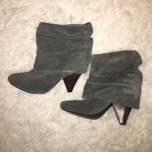 Grey suede Steve Madden Slouch Ankle Boots